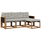Conjunto de sofás de exterior 4 pcs Natural y Gris Claro