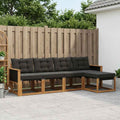 Conjunto de sofás de exterior con cojín 5 pcs Natural y negro