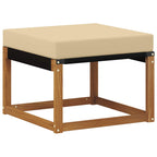 Conjunto de sofás de exterior con cojín 5 pcs Natural y Beige