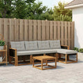 Conjunto de sofás de exterior 6 pcs Natural y Gris Claro