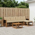 Conjunto de sofás de exterior con cojín 6 pcs Natural y Beige