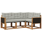 Conjunto de sofás de exterior 4 pcs Natural y Gris Claro