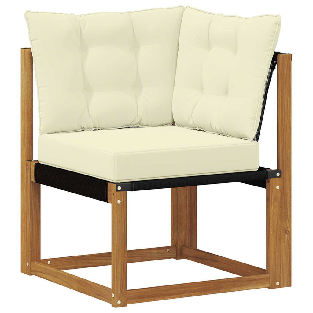 Conjunto de sofás de exterior con cojín 8 pcs Natural y Crema