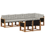 Conjunto de sofás de exterior 8 pcs Natural y Gris Claro