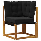 Conjunto de sofás de exterior con cojín 8 pcs Natural y negro