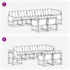 Conjunto de sofás de exterior con cojín 8 pcs Natural y Beige