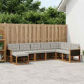 Conjunto de sofás de exterior 8 pcs Natural y Gris Claro