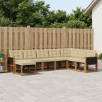 Conjunto de sofás de exterior con cojín 8 pcs Natural y Beige