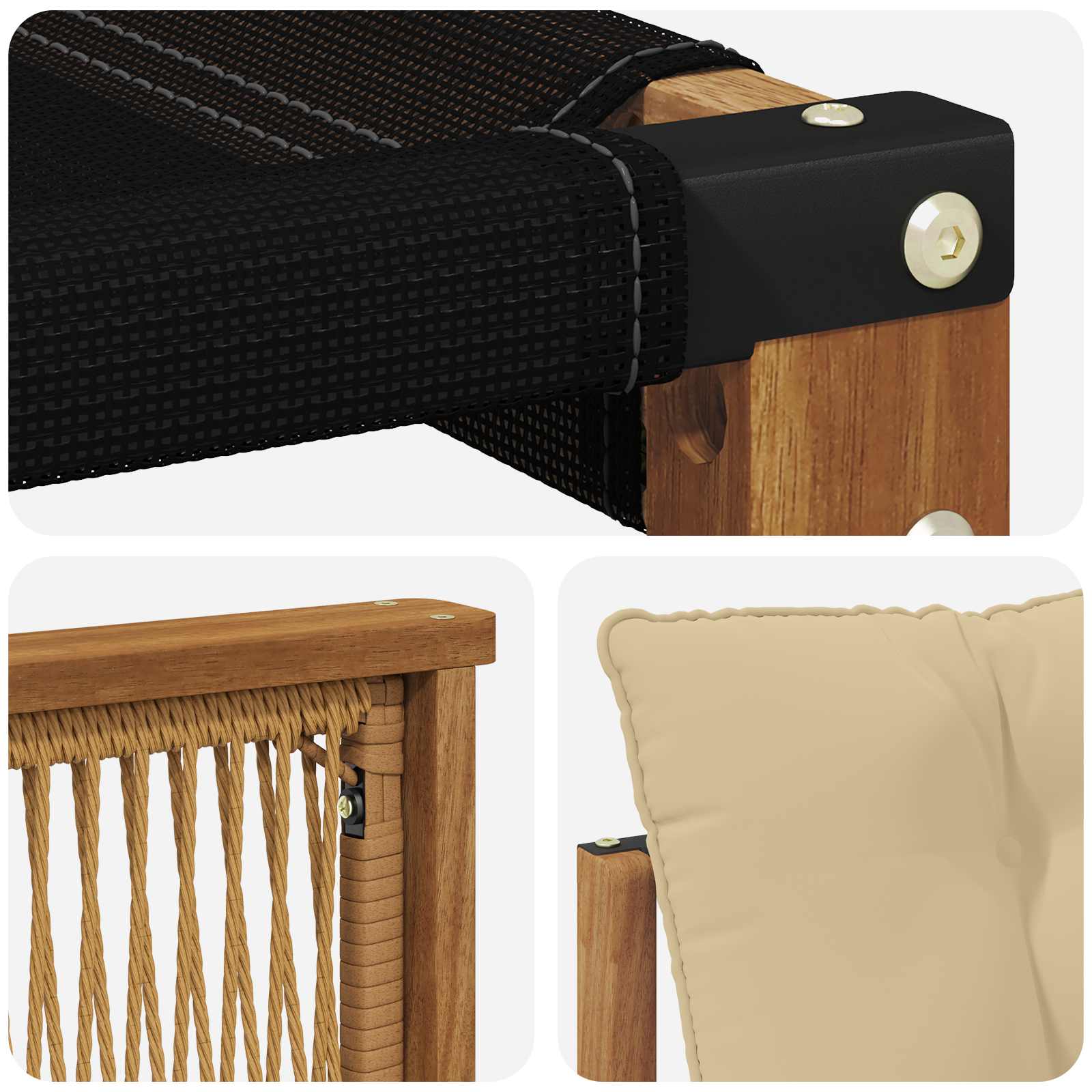 Conjunto de sofás de exterior 8 pcs Natural y Beige