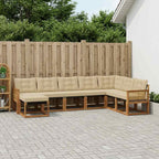 Conjunto de sofás de exterior 8 pcs Natural y Beige