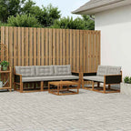 Conjunto de sofás de exterior 6 pcs Natural y Gris Claro