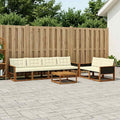 Conjunto de sofás de exterior con cojín 7 pcs Natural y Crema