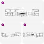 Conjunto de sofás de exterior con cojín 7 pcs Natural y Crema