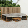 Conjunto de sofás de exterior 7 pcs Natural y Gris Claro