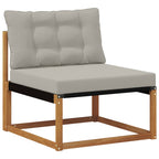 Conjunto de sofás de exterior 7 pcs Natural y Gris Claro