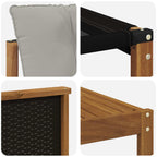 Conjunto de sofás de exterior 8 pcs Natural y Gris Claro