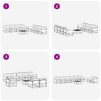 Conjunto de sofás de exterior 9 pcs Natural y Gris Claro