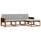Conjunto de sofás de exterior 4 pcs Natural y Gris Claro