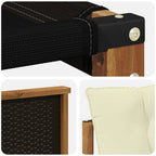 Conjunto de sofás de exterior con cojín 5 pcs Natural y Crema