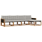 Conjunto de sofás de exterior 5 pcs Natural y Gris Claro