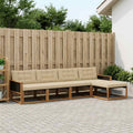 Conjunto de sofás de exterior con cojín 5 pcs Natural y Beige