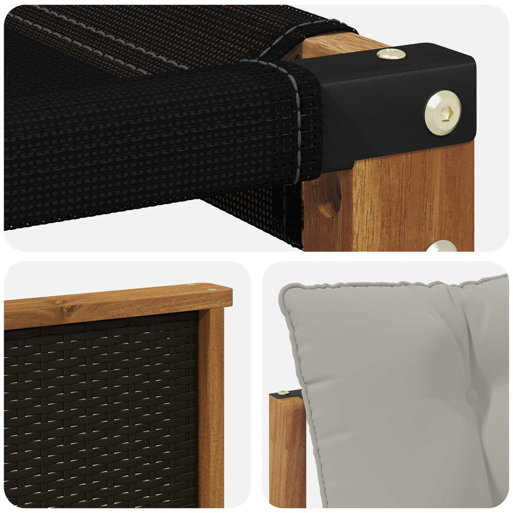 Conjunto de sofás de exterior 4 pcs Natural y Gris Claro