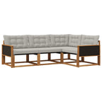 Conjunto de sofás de exterior 4 pcs Natural y Gris Claro