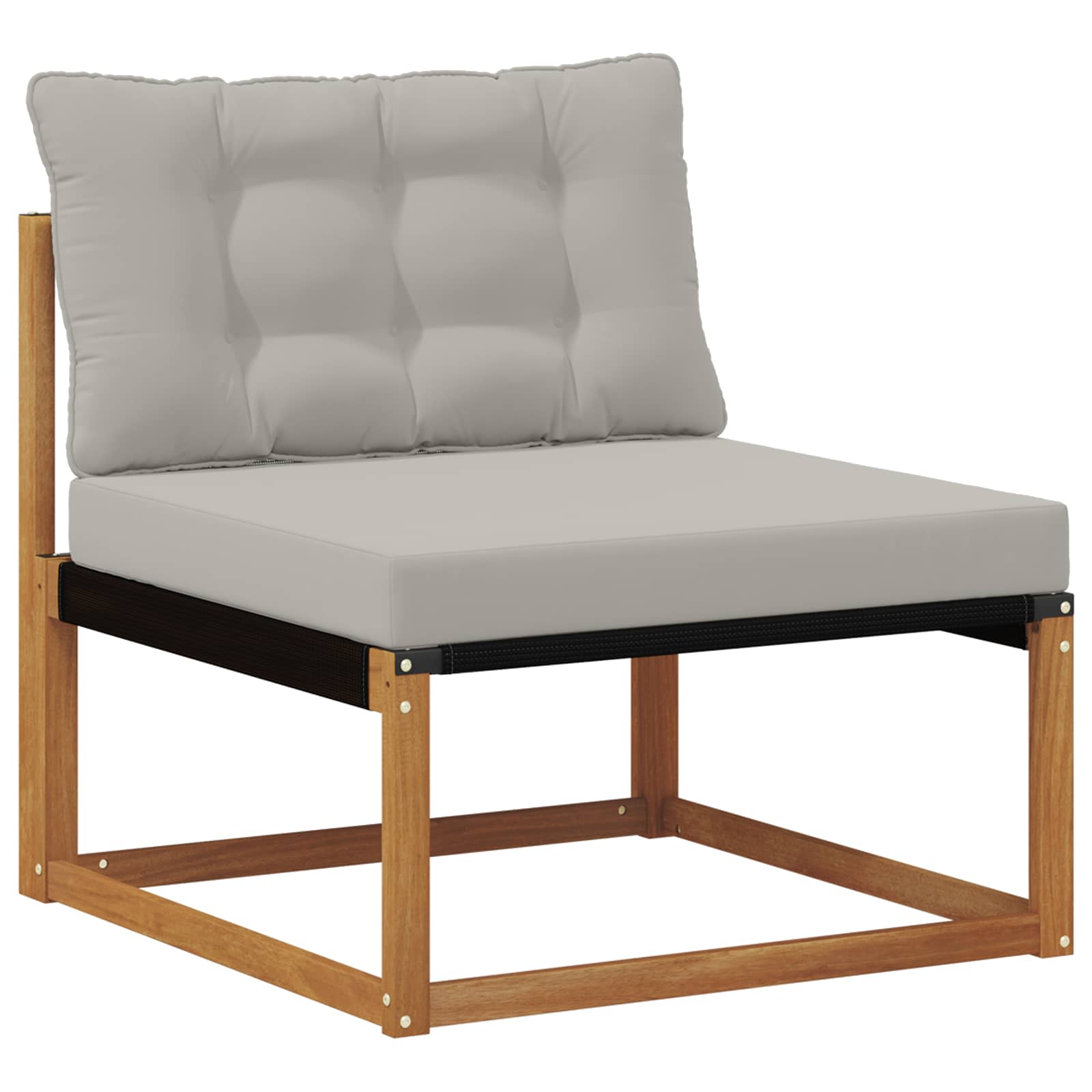 Conjunto de sofás de exterior 4 pcs Natural y Gris Claro