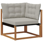 Conjunto de sofás de exterior 4 pcs Natural y Gris Claro