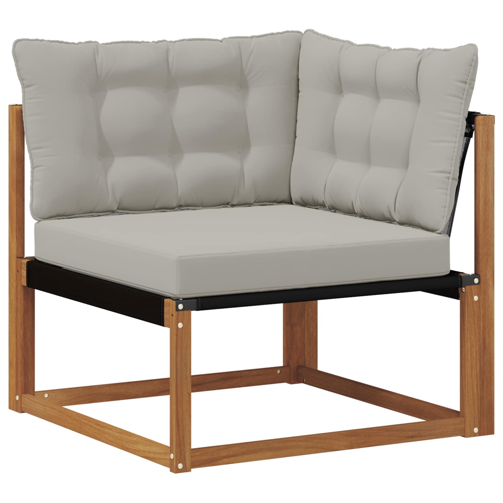 Conjunto de sofás de exterior 4 pcs Natural y Gris Claro