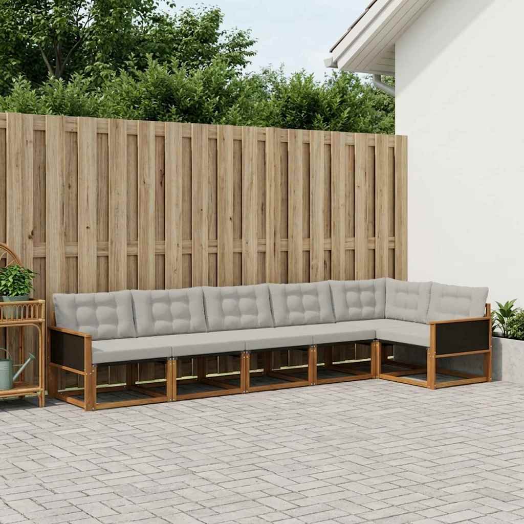 6-Piece Outdoor Sofa Set White and Light Gray