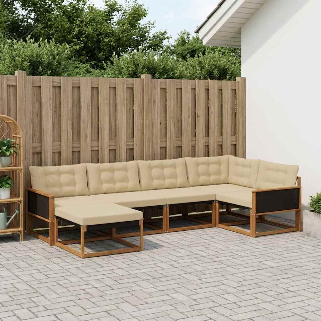 Conjunto de Sofás de Exterior 6 pçs Branco e Cinzento Claro