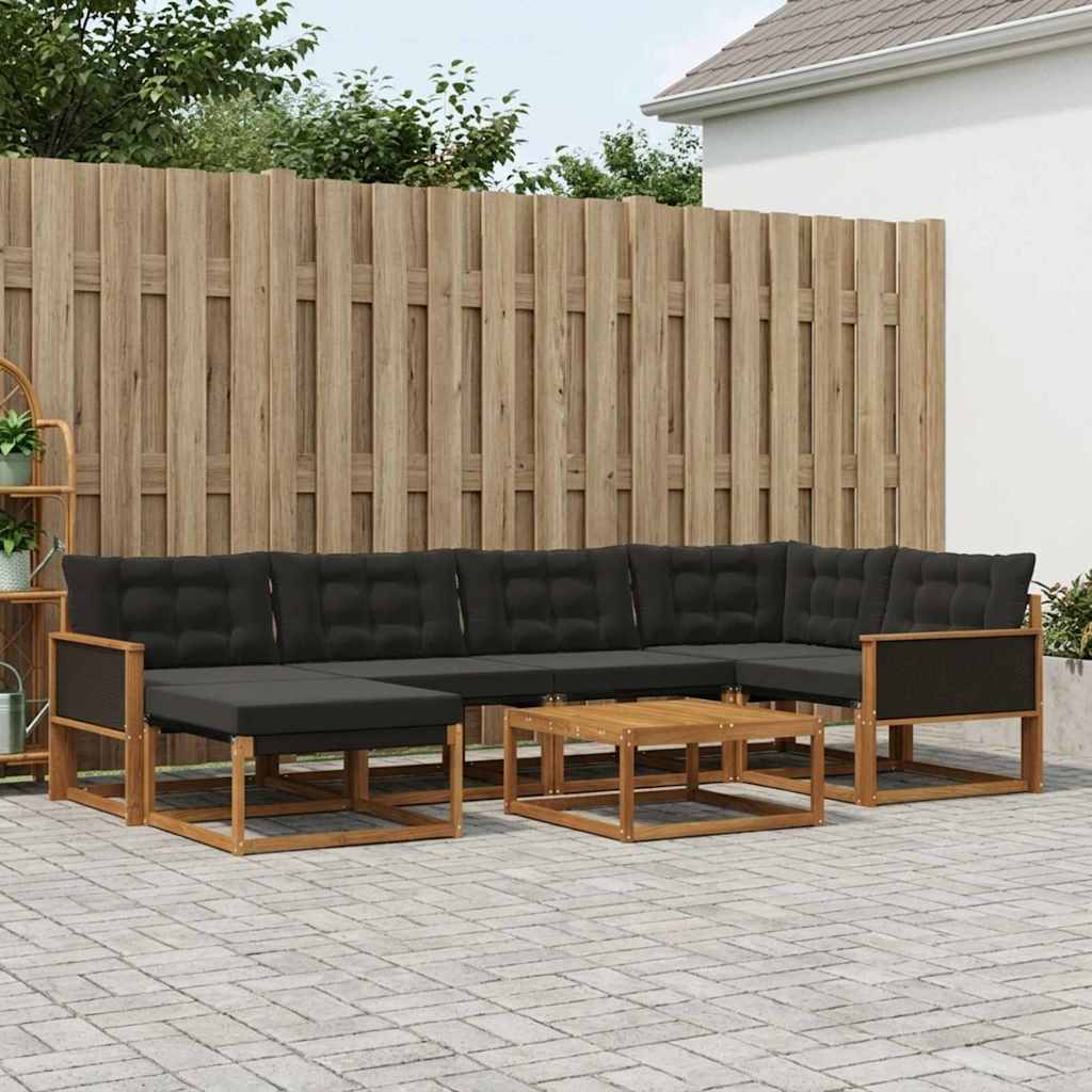 Conjunto de sofás de exterior 7 pcs Blanco y Crema