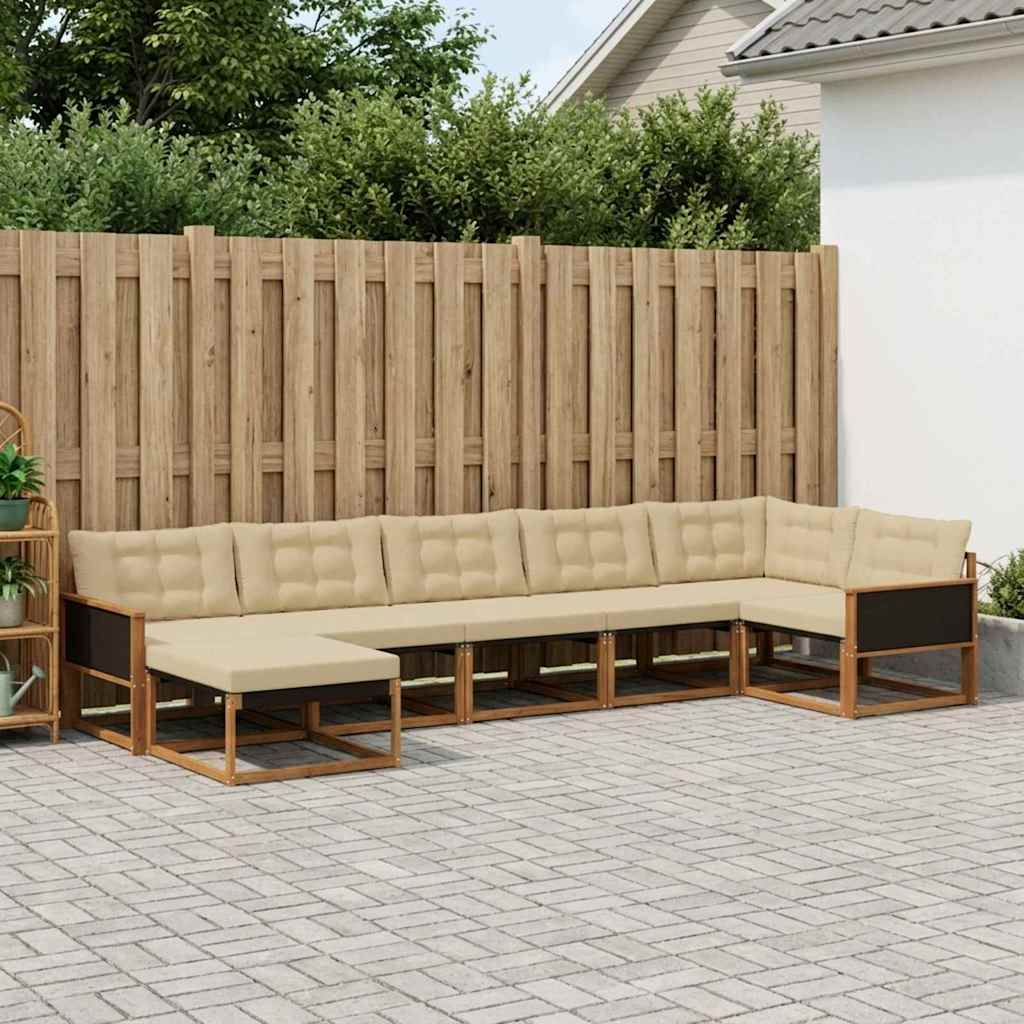 Conjunto de Sofás de Exterior 7 pçs Branco e Cinza Claro