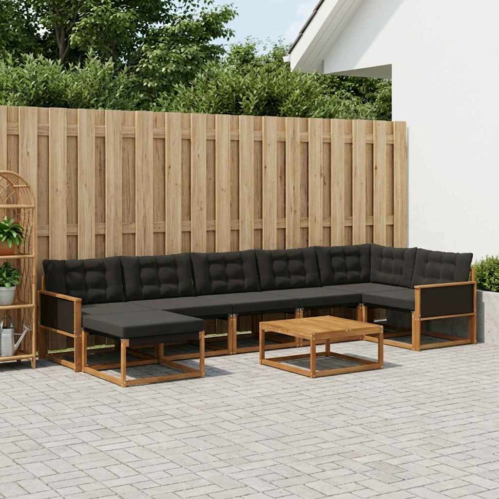Conjunto de sofás de exterior 8 peças Branco e Creme