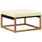 Conjunto de sofás de exterior con cojín 6 pcs Natural y Crema