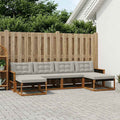 Conjunto de sofás de exterior 6 pcs Natural y Gris Claro