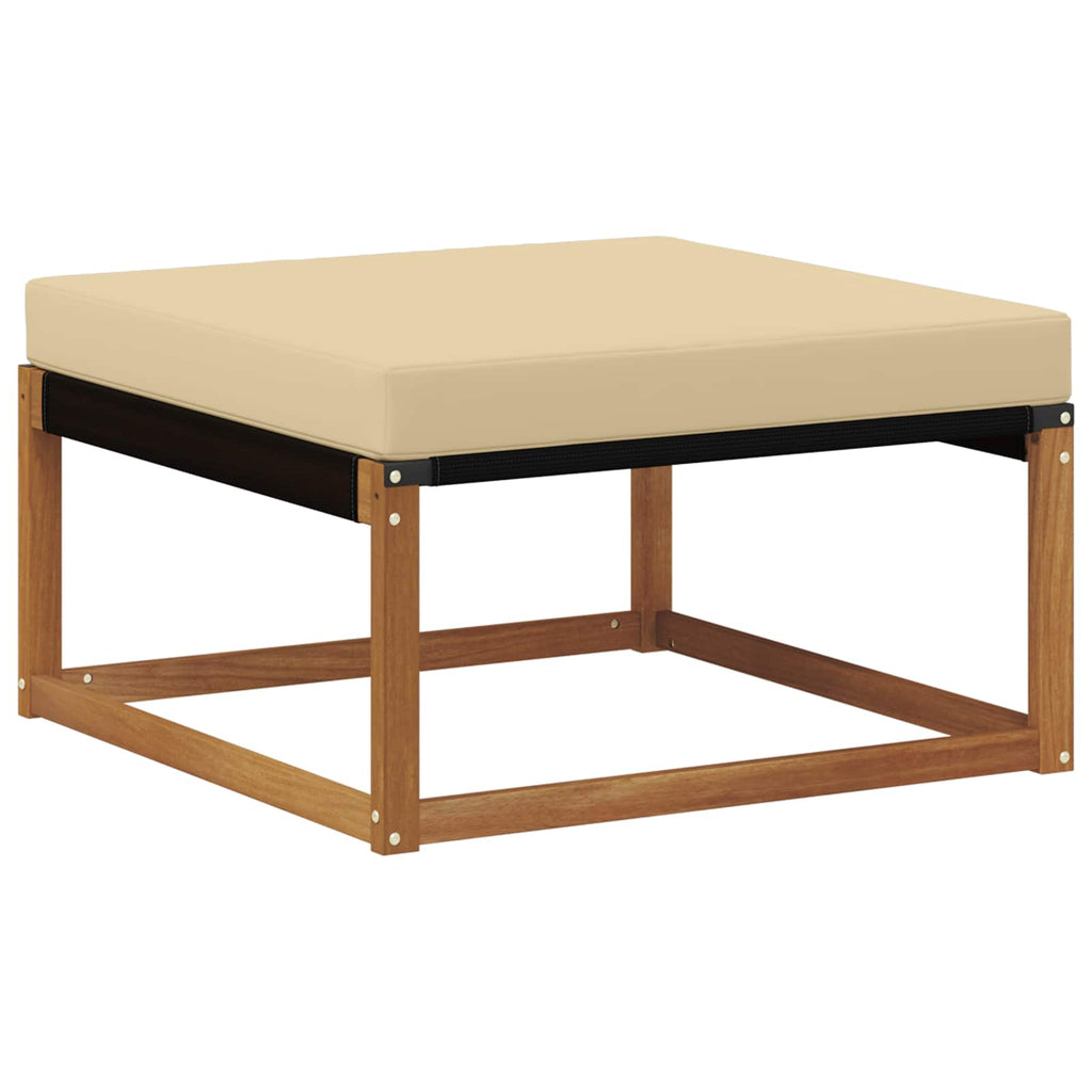 Conjunto de sofás de exterior con cojín 6 pcs Natural y Beige