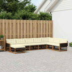 Conjunto de sofás de exterior 8 pcs Blanco y Gris Claro