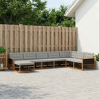 Conjunto de sofás de exterior 8 pcs Blanco y Gris Claro