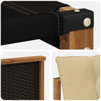 Conjunto de sofás de exterior con cojín 7 pcs Natural y Beige