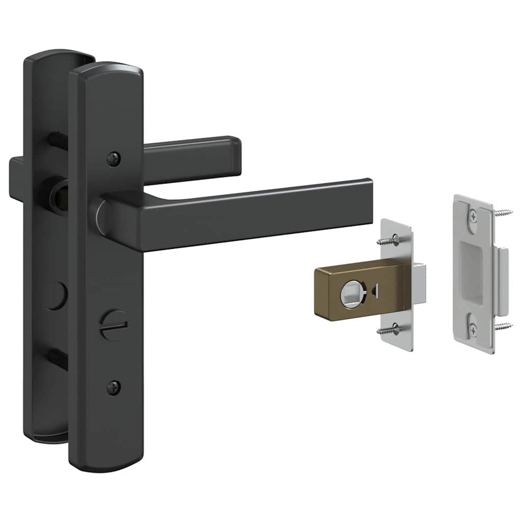 Puerta de Vidrio Calado Negro 102,5 x 3,5 x 201,5 cm Aluminio