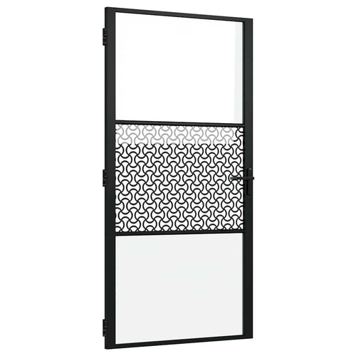 Puerta de Vidrio Calado Negro 102,5 x 3,5 x 201,5 cm Aluminio