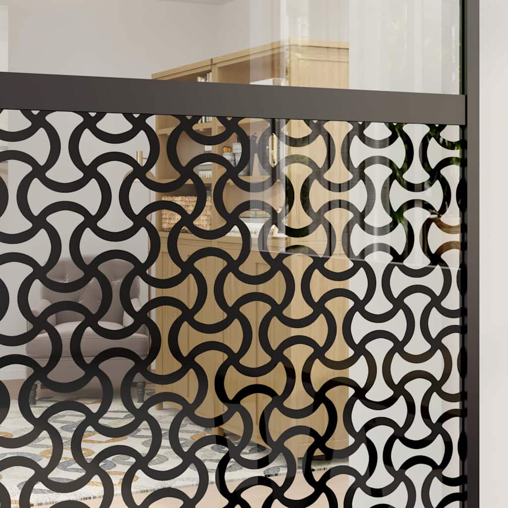 Puerta de Vidrio Calado Negro 102,5 x 2 x 205 cm Aluminio