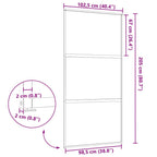 Puerta de Vidrio Calado Negro 102,5 x 2 x 205 cm Aluminio