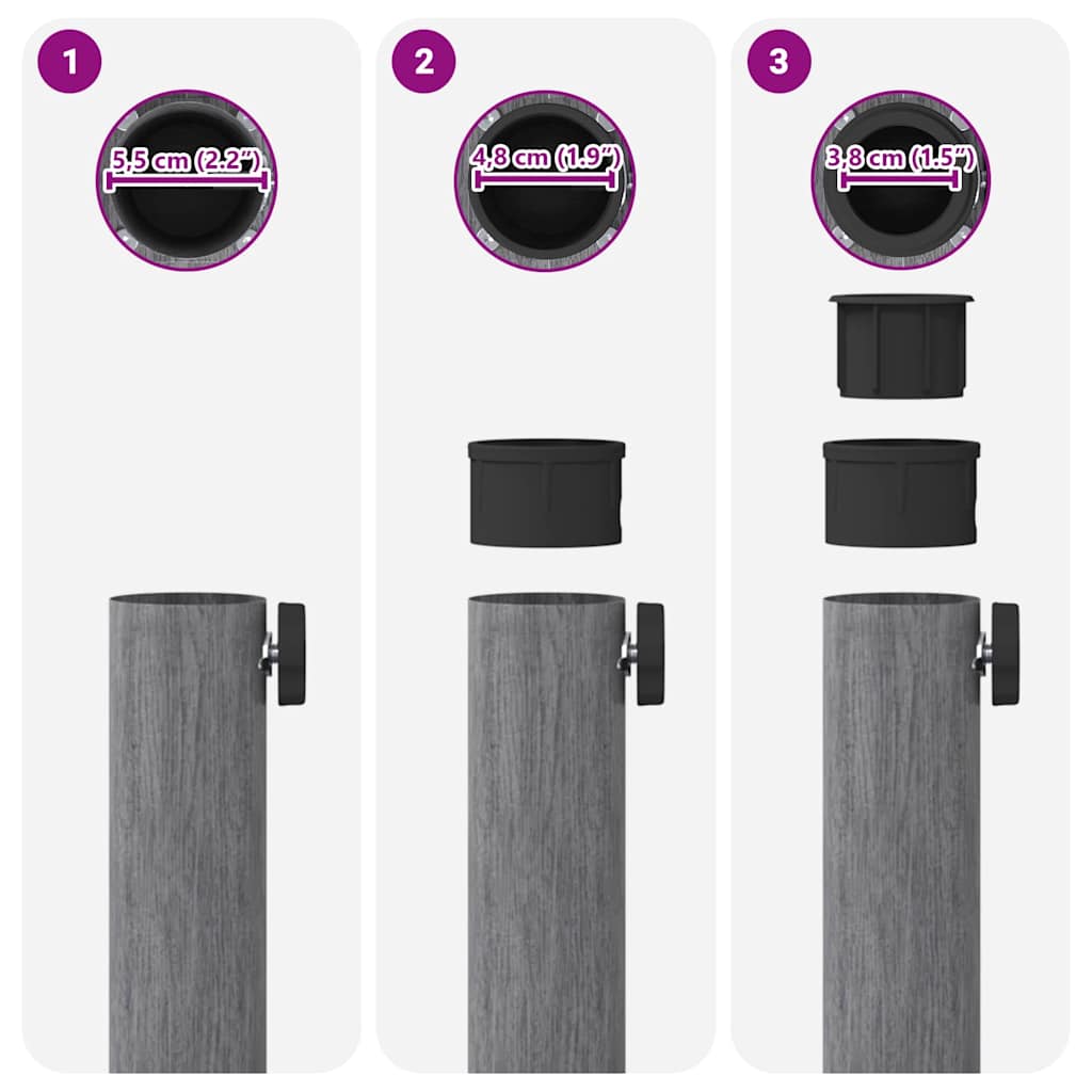 Base para sombrilla Apariencia de Madera Gris Oscuro