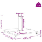 Base para sombrilla Apariencia de Madera Gris Oscuro