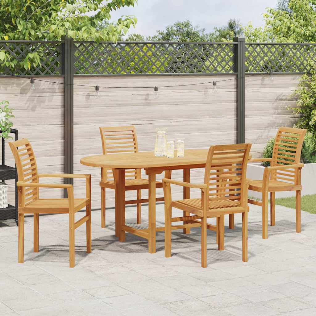 Conjunto de Comedor de Jardín 5 pcs Marrón