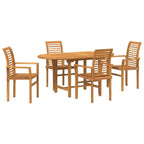 Conjunto de Comedor de Jardín 5 pcs Marrón