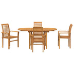 Conjunto de Comedor de Jardín 5 pcs Marrón